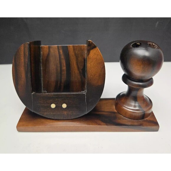 Rosewood Business Card and Pen Holder Desktop Set Kamagong Handmade Philippines - Picture 1 of 12